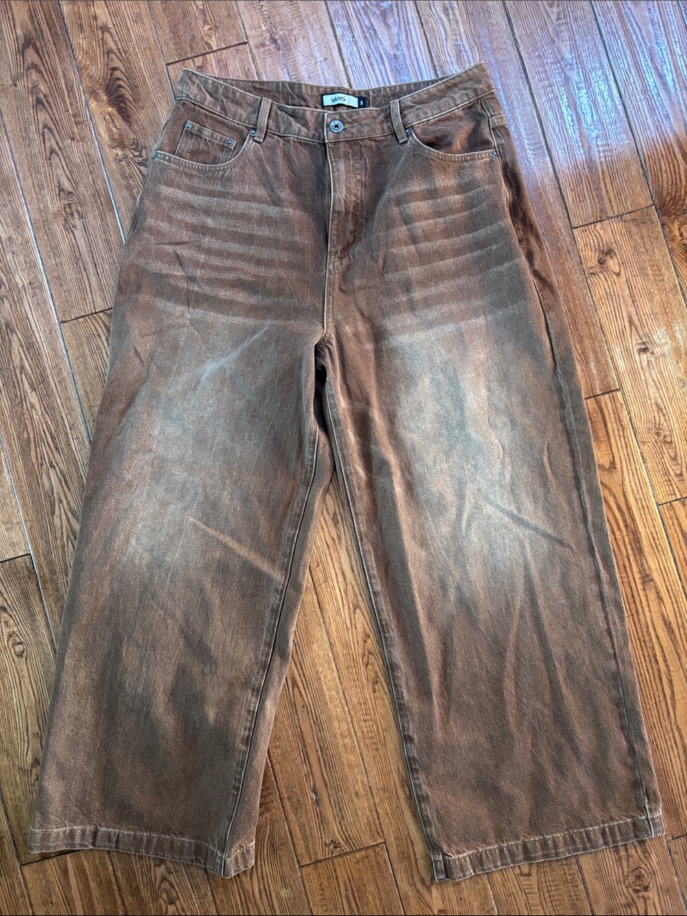 Men's Wide-Leg Brown Jeans - Casual Comfort